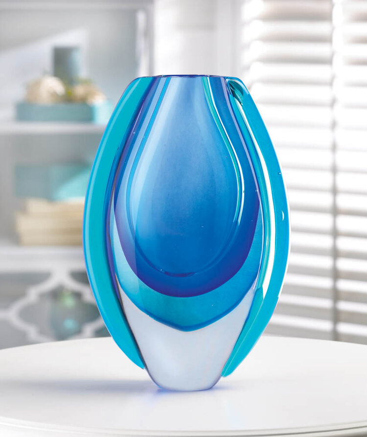Azure Blue Art Glass Vase cover image