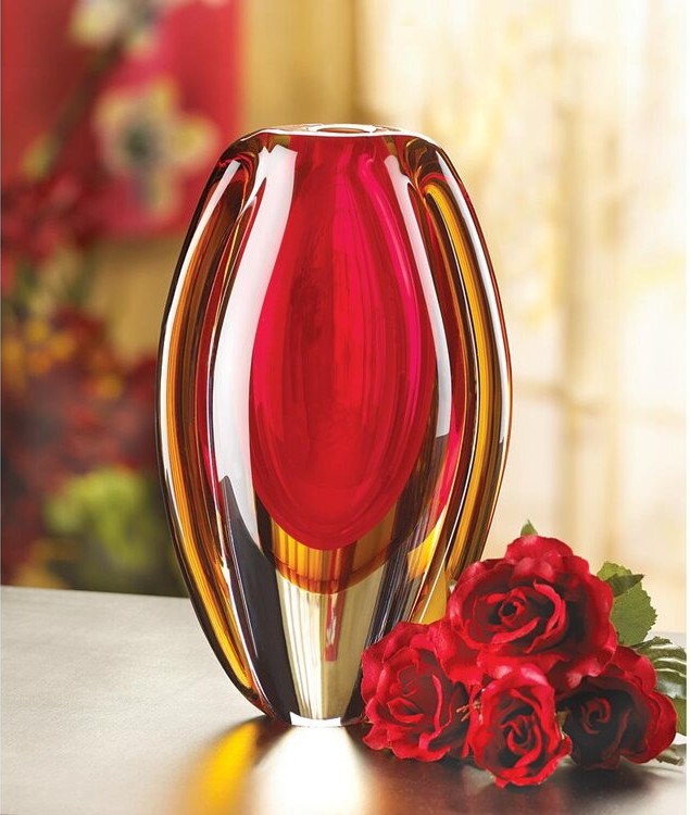 Sunfire Red Glass Vase cover image